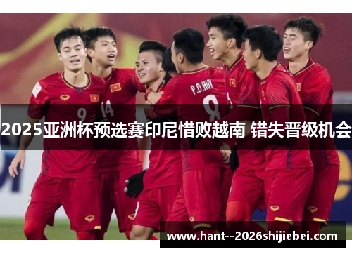 2025亚洲杯预选赛印尼惜败越南 错失晋级机会