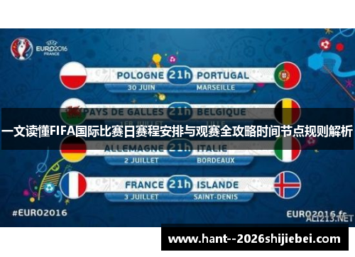 一文读懂FIFA国际比赛日赛程安排与观赛全攻略时间节点规则解析